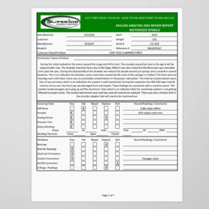Failure Analysis and Repair Report