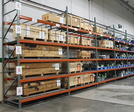 Warehouse shelves